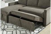 Kerle Charcoal LAF Sleeper Sofa Chaise - Gate FurnitureSleeper Sectional