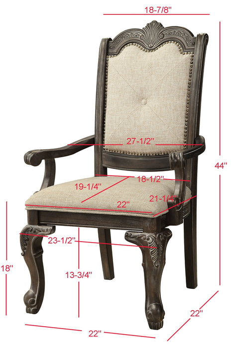Kiera Gray Arm Chair, Set of 2 - 2151A-GY - Gate Furniture