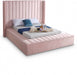 Kiki Velvet King Bed (3 Boxes) Pink - KikiPink-K