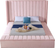 Kiki Velvet King Bed (3 Boxes) Pink - Gate FurnitureKing Bed