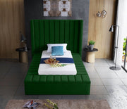 Kiki Velvet Twin Bed (3 Boxes) Green - Gate FurnitureTwin Bed