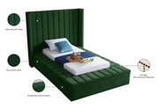 Kiki Velvet Twin Bed (3 Boxes) Green - Gate FurnitureTwin Bed