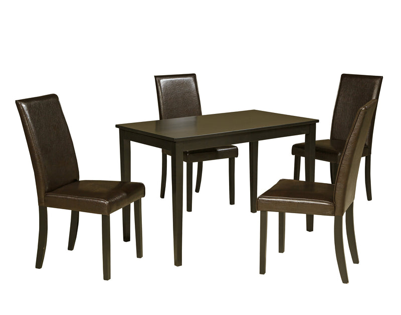 Kimonte Dark Brown 5 - Piece Rectangular Dining Set - Gate FurnitureDining Room Set
