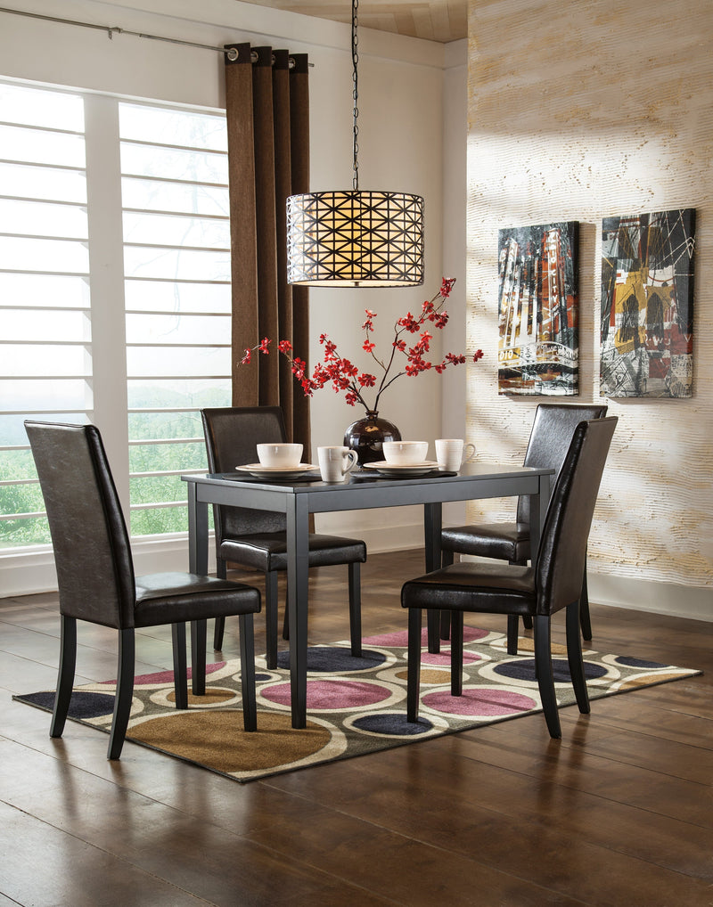 Kimonte Dark Brown 5 - Piece Rectangular Dining Set - Gate FurnitureDining Room Set