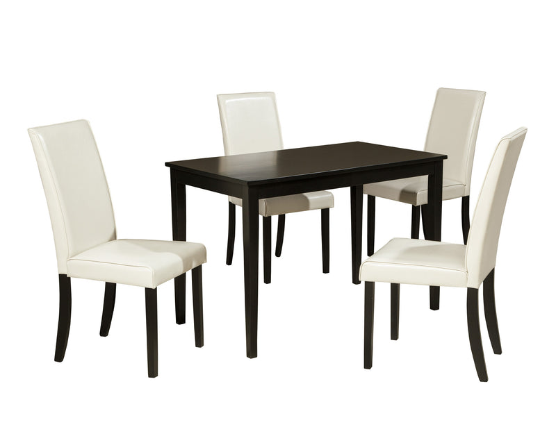 Kimonte Dark Brown/Ivory 5 - Piece Rectangular Dining Set - Gate FurnitureDining Room Set