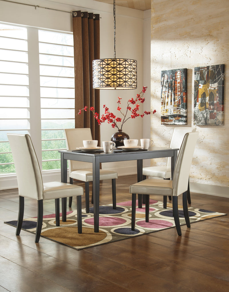 Kimonte Dark Brown/Ivory 5 - Piece Rectangular Dining Set - Gate FurnitureDining Room Set