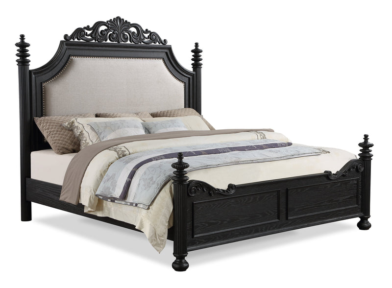 Kingsbury Espresso King Upholstered Panel Bed - Gate FurnitureKing Bed