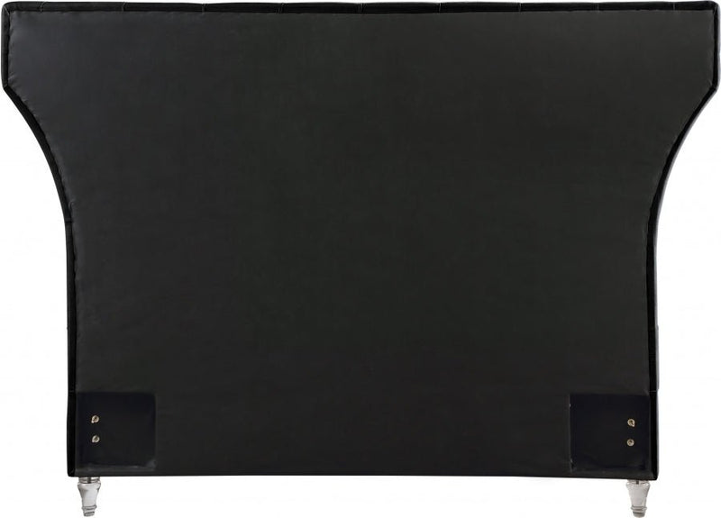 Kira Velvet King Bed Black - Gate FurnitureKing Bed