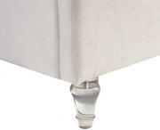 Kira Velvet King Bed Cream - Gate FurnitureKing Bed