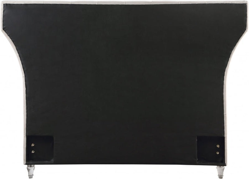 Kira Velvet King Bed Cream - Gate FurnitureKing Bed