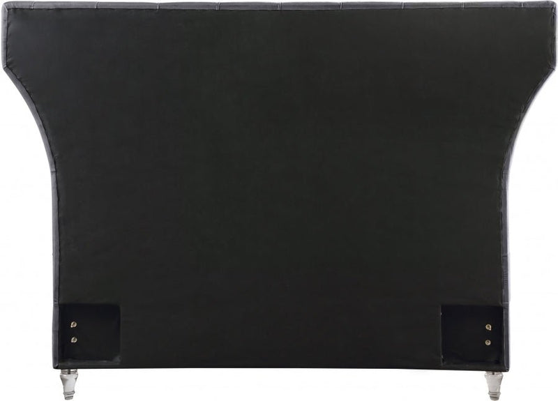 Kira Velvet King Bed Grey - Gate FurnitureKing Bed