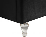 Kira Velvet Queen Bed Black - Gate FurnitureQueen Bed