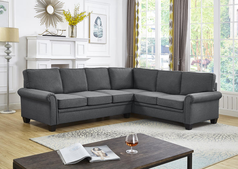 Kniphofia Sectional Grey Linen Sectional - Gate FurnitureSectional
