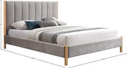 Kona Fabric King Bed Grey - Gate FurnitureKing Bed
