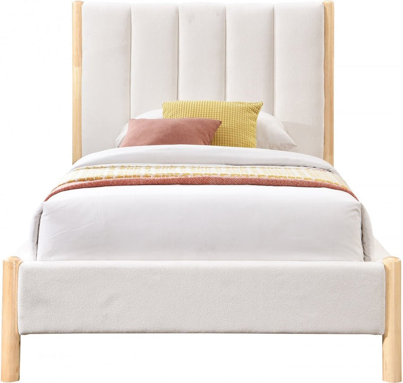 Kona Fabric Twin Bed Cream - Gate FurnitureTwin Bed