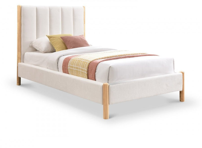 Kona Fabric Twin Bed Cream - Gate FurnitureTwin Bed