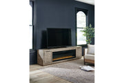 Krystanza Weathered Gray TV Stand with Electric Fireplace - Gate FurnitureTV Stand