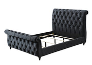 Kyrie Black King Upholstered Bed - Gate FurnitureKing Bed