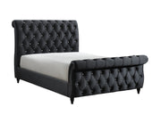 Kyrie Black King Upholstered Bed - Gate FurnitureKing Bed