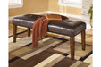 Lacey Medium Brown Dining Bench - D328-00 - Gate Furniture