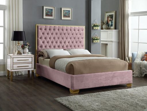 Lana Velvet Full Bed Pink - LanaPink-F