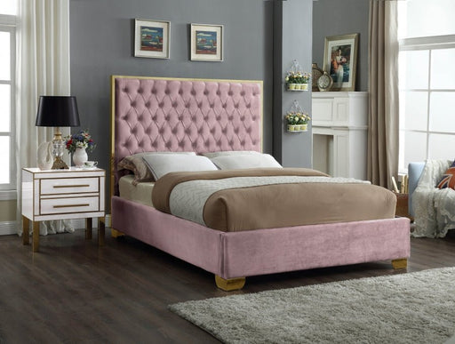 Lana Velvet King Bed Pink - Gate FurnitureKing Bed