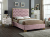Lana Velvet King Bed Pink - LanaPink-K