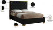 Lana Velvet Queen Bed Black - Gate FurnitureQueen Bed