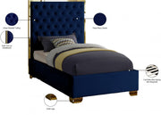 Lana Velvet Twin Bed Blue - Gate FurnitureTwin Bed