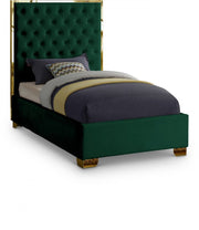 Lana Velvet Twin Bed Green - Gate FurnitureTwin Bed