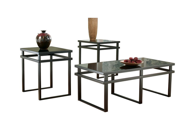 Laney Black Table (Set of 3) - Gate FurnitureOccasional Table Set