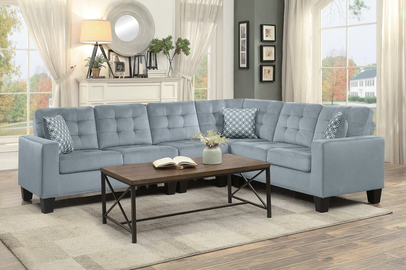 Lantana Gray Reversible Sectional - Gate FurnitureSectional