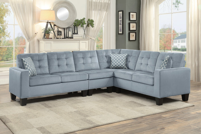 Lantana Gray Reversible Sectional - Gate FurnitureSectional
