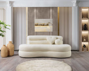 Larissa Ivory Boucle Loveseat - Gate FurnitureLoveseat
