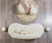 Larissa Ivory Boucle Loveseat - Gate FurnitureLoveseat