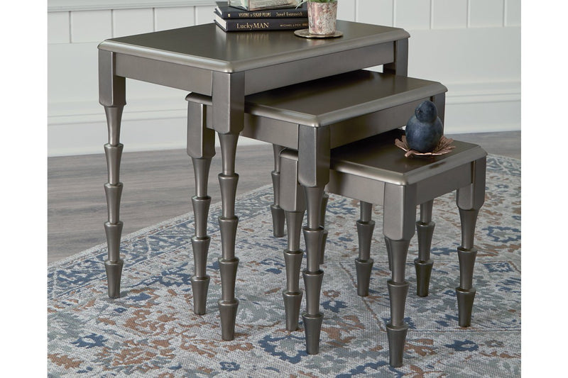 Larkendale Metallic Gray Accent Table (Set of 3) - Gate FurnitureTable