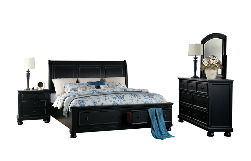 Laurelin Black Sleigh Storage Platform Bedroom Set - Gate FurnitureBedroom Set
