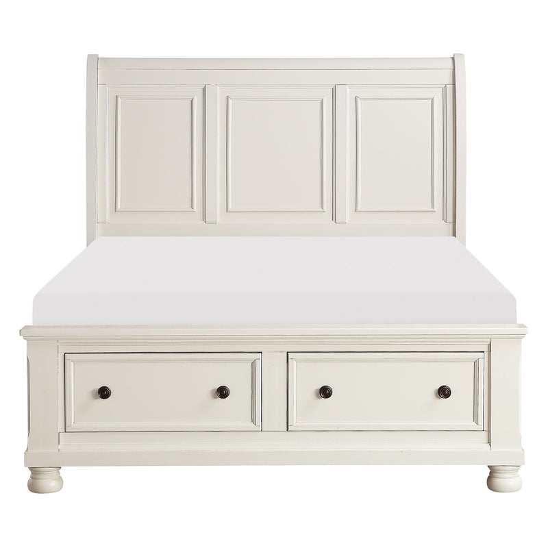 Laurelin White Sleigh Storage Platform Bedroom Set - Gate FurnitureBedroom Set