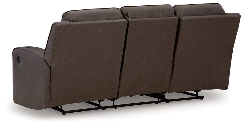 Lavenhorne Reclining Sofa with Drop Down Table - Gate FurnitureReclining Sofa