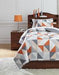 Layne Gray/Orange 2-Piece Twin Coverlet Set - Q408001T - Gate Furniture