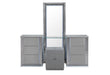 Ylime Smooth Silver Laf Vanity Dresser With Led - YLIME-SMOOTH SILVER-LAF VD W/ LED - Gate Furniture