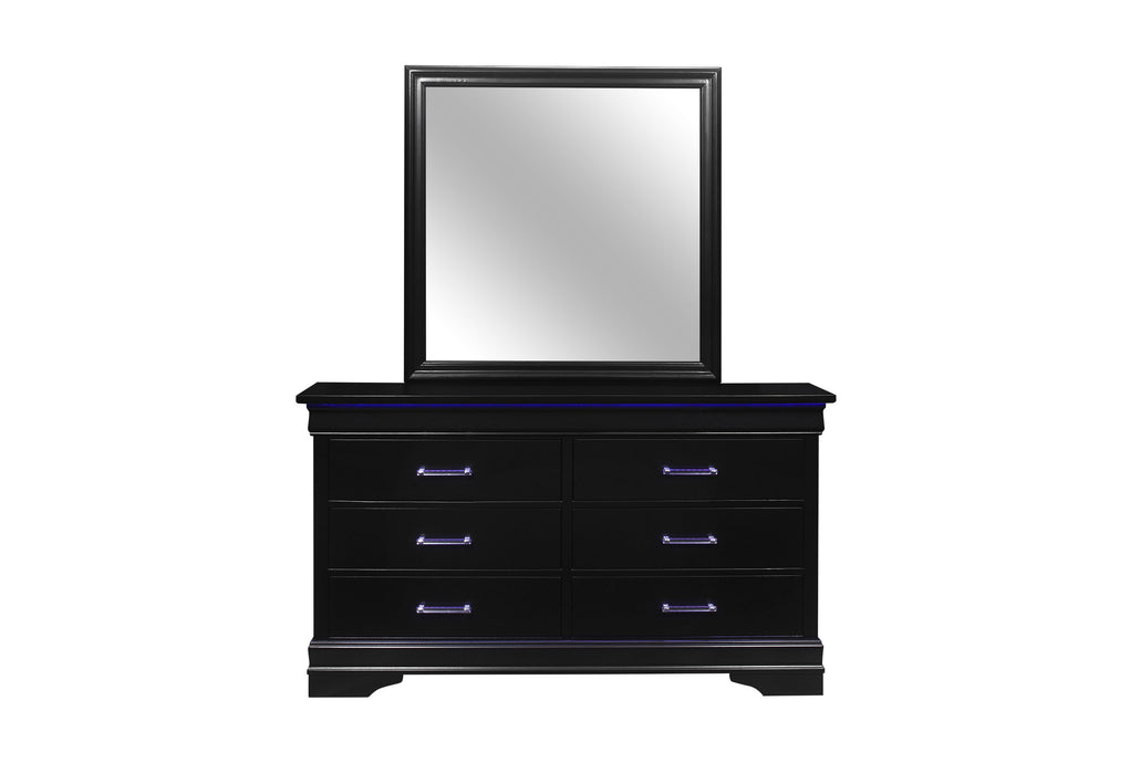 Charlie Black Dresser With Led - CHARLIE-BLACK-DR W/LED - Gate Furniture