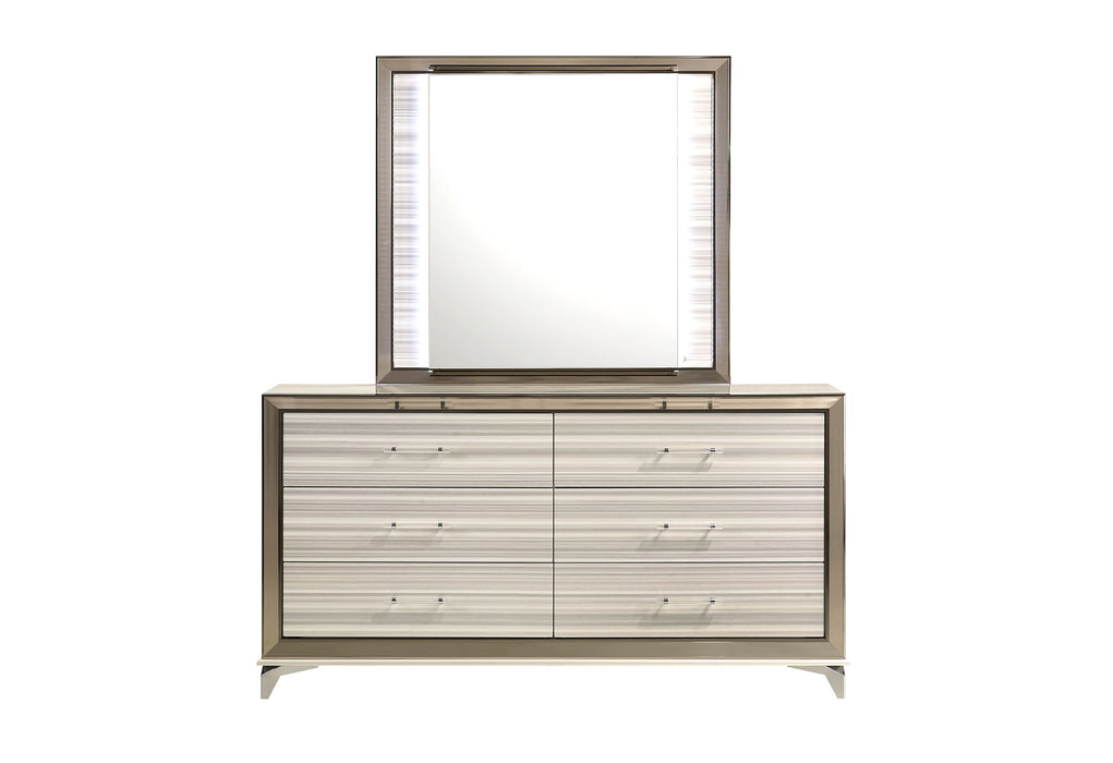 Zambrano White Mirror With Led - ZAMBRANO-WHT-MR W/ LED - Gate Furniture