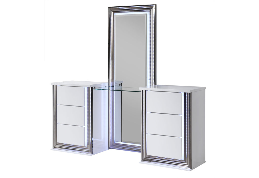 Ylime Smooth White Floor Mirror With Led - YLIME-SMOOTH WHITE-FLOOR MIRROR W/ LED - Gate Furniture