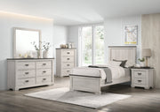 Leighton Cream/Brown Twin Panel Bed - Gate FurnitureTwin Bed