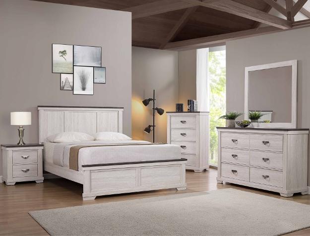 Leighton Two Tone Queen Panel Bed - Gate Furniture