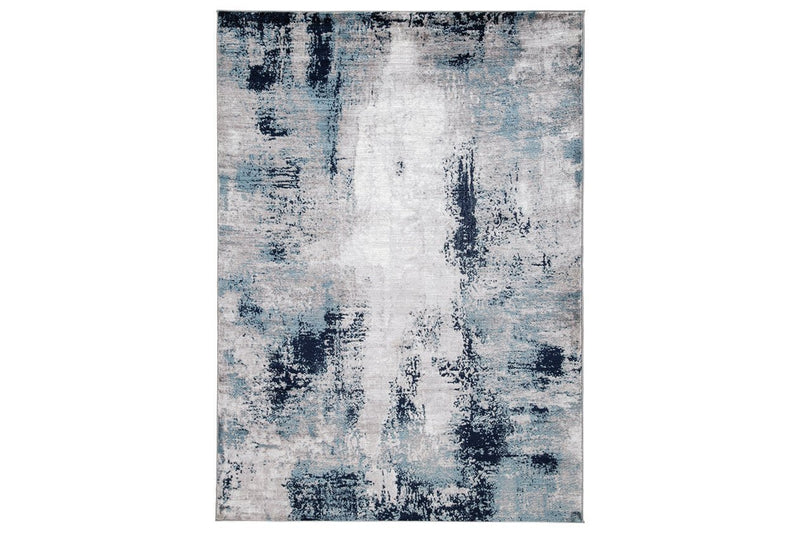 Leonelle Cream/Blue/Gray Large Rug - Gate FurnitureRug Large
