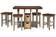 Lettner Gray/Brown Counter Height Dining Table and Bar Stools (Set of 5) - D733-223 - Gate Furniture