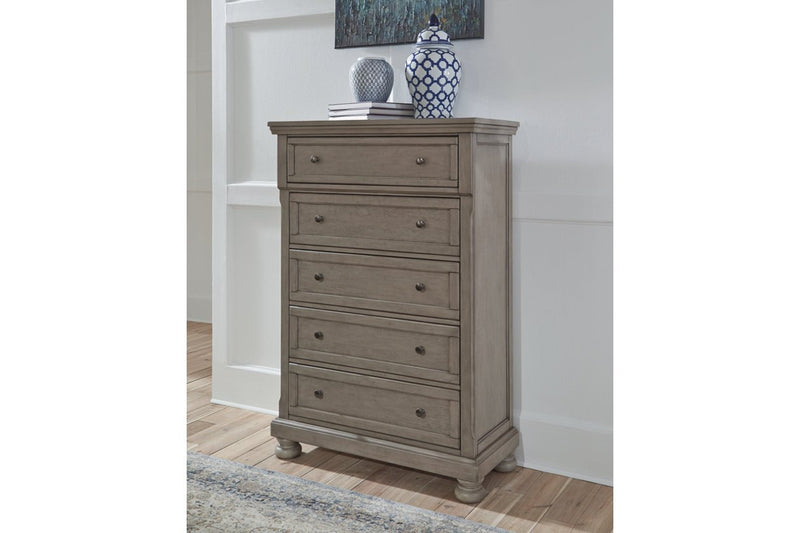 Lettner Light Gray Chest of Drawers - Gate FurnitureChest