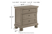 Lettner Light Gray Nightstand - Gate FurnitureNightstand
